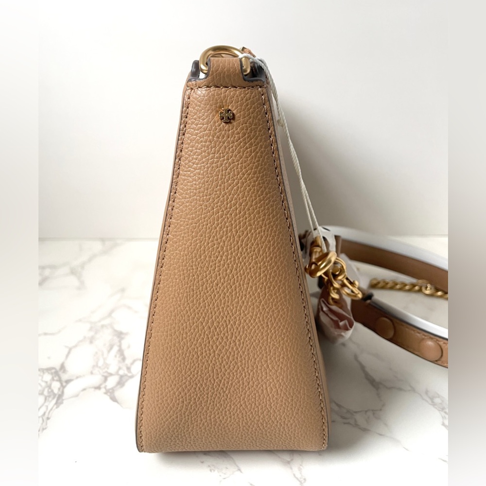 New Tory Burch Large Leather Convertible Shoulder Bag Cognac Brown - Picture 7 of 12